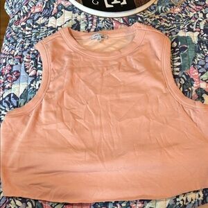 Simple Sleeveless Crop Top - Blush Pink